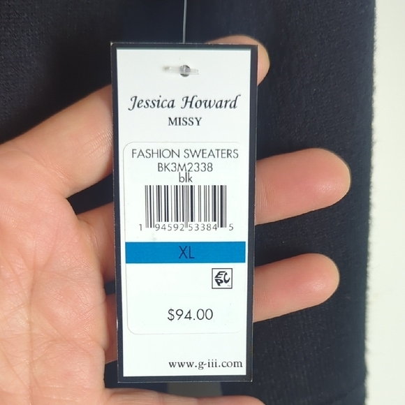 NWT Pull Over Black Sweater Dress Stretch Ribbed Design Women's Size XL - Picture 9 of 11